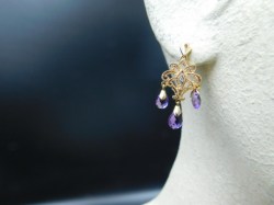 14k amethyst drop ear main